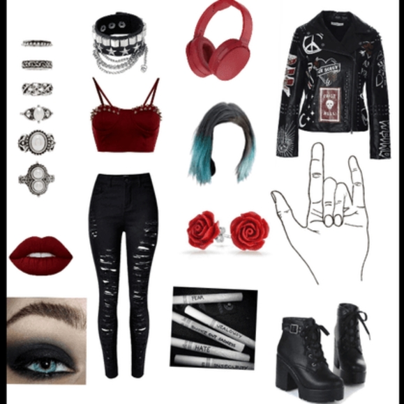 Punk/Grunge Mystery LARGE Box 10pcs Clothes Accessories Jewelry Goth Aesthetic - Picture 6 of 7